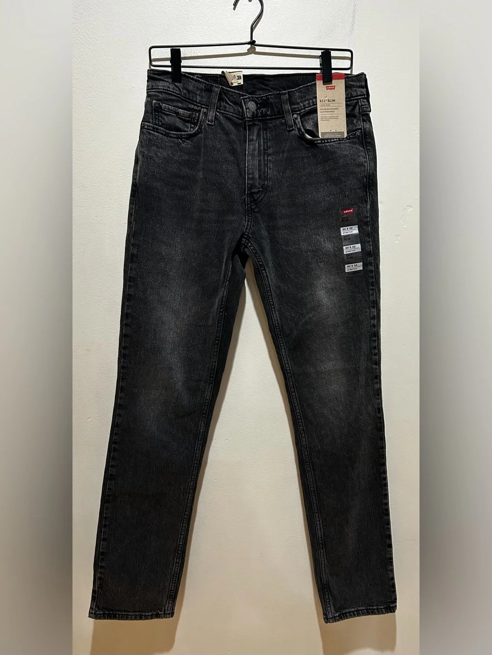 NWT Levi Strauss 511 Slim Stretch Black Jeans - Men’s Size 30 x 32